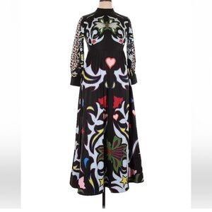 XINGCHEN maxi dress, black with bold print